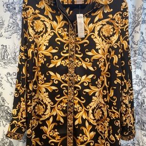 Chicos Scroll Print Blouse size 2 or L